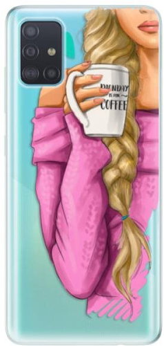 iSaprio My Coffee and Blond Girl for Samsung Galaxy A51 - Phone Cover - Main image