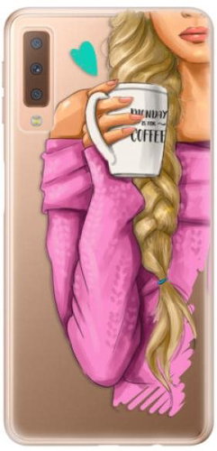 iSaprio My Coffee and Blond Girl for Samsung Galaxy A7 (2018) - Phone Cover - Main image