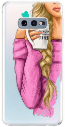 iSaprio My Coffee and Blond Girl for Samsung Galaxy S10e - Phone Cover - Main image