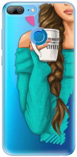 iSaprio My Coffee and Brunette Girl for Honor 9 Lite - Phone Cover - Main image
