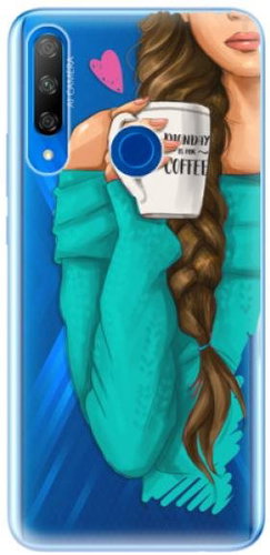 iSaprio My Coffee and Brunette Girl for Honor 9X - Phone Cover - Main image