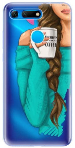 iSaprio My Coffee and Brunette Girl for Honor View 20 - Phone Cover - Main image