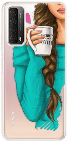 iSaprio My Coffee and Brunette Girl for Huawei P Smart 2021 - Phone Cover - Main image