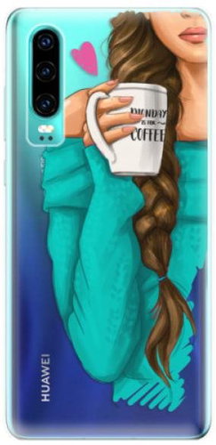 iSaprio My Coffee and Brunette Girl for Huawei P30 - Phone Cover - Main image
