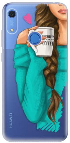 iSaprio My Coffee and Brunette Girl for Huawei Y6s - Phone Cover - Main image