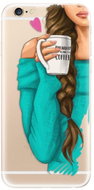 iSaprio My Coffee and Brunette Girl for iPhone 6/ 6S - Phone Cover