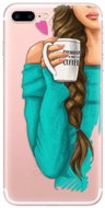 iSaprio My Coffee and Brunette Girl for iPhone 7 Plus / 8 Plus - Phone Cover