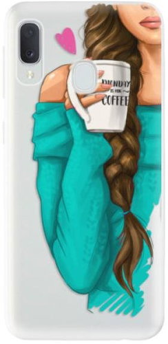 iSaprio My Coffee and Brunette Girl for Samsung Galaxy A20e - Phone Cover - Main image
