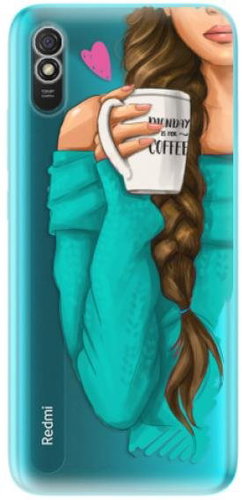 iSaprio My Coffee and Brunette Girl for Xiaomi Redmi 9A - Phone Cover - Main image