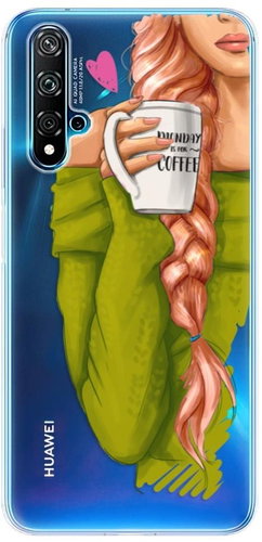 iSaprio My Coffee and Redhead Girl for Huawei Nova 5T - Phone Cover - Main image