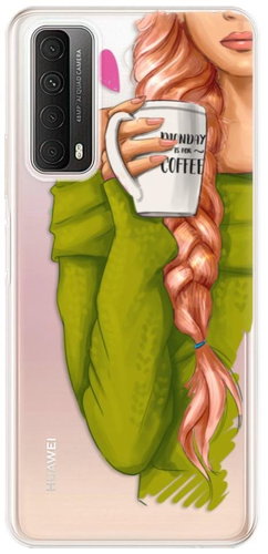 iSaprio My Coffee and Redhead Girl for Huawei P Smart 2021 - Phone Cover - Main image