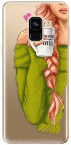 iSaprio My Coffee and Redhead Girl for Samsung Galaxy A8 2018 - Phone Cover - Main image