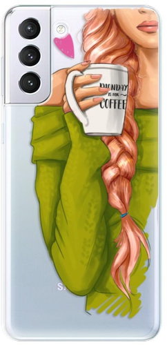 iSaprio My Coffe and Redhead Girl for Samsung Galaxy S21+ - Phone Cover - Main image