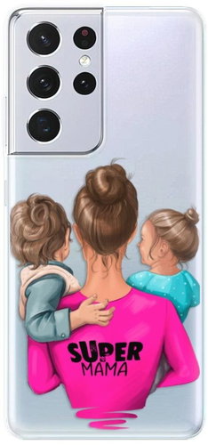 iSaprio Super Mama - Boy and Girl for Samsung Galaxy S21 Ultra - Phone Cover - Main image