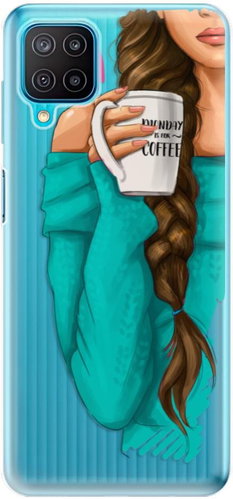 iSaprio My Coffe and Brunette Girl for Samsung Galaxy M12 - Phone Cover - Main image