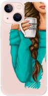 iSaprio My Coffe and Brunette Girl for iPhone 13 mini - Phone Cover