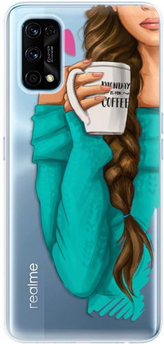 iSaprio My Coffe and Brunette Girl for Realme 7 Pro - Phone Cover - Main image