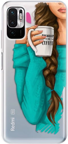 iSaprio My Coffe and Brunette Girl for Xiaomi Redmi Note 10 5G - Phone Cover - Main image