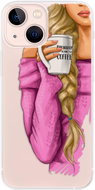iSaprio My Coffe and Blond Girl for iPhone 13 mini - Phone Cover