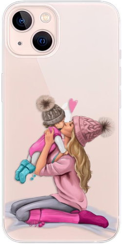 iSaprio Kissing Mom - Blond and Girl for iPhone 13 - Phone Cover - Main image