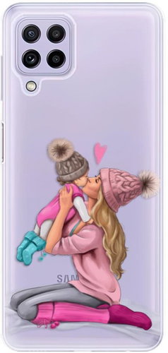 iSaprio Kissing Mom - Blond and Girl for Samsung Galaxy A22 - Phone Cover - Main image