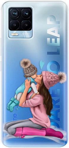 iSaprio Kissing Mom - Brunette and Boy for Realme 8 / 8 Pro - Phone Cover - Main image