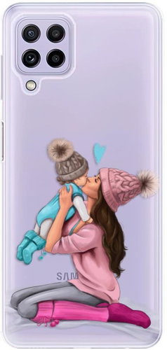 iSaprio Kissing Mom - Brunette and Boy for Samsung Galaxy A22 - Phone Cover - Main image