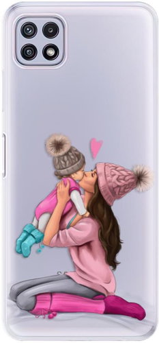 iSaprio Kissing Mom - Brunette and Girl for Samsung Galaxy A22 5G - Phone Cover - Main image
