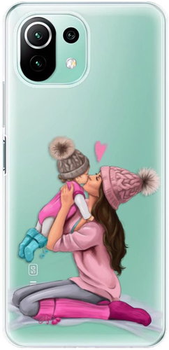 iSaprio Kissing Mom - Brunette and Girl for Xiaomi Mi 11 Lite - Phone Cover - Main image