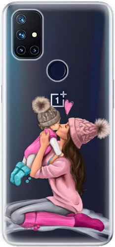 iSaprio Kissing Mom - Brunette and Girl for OnePlus Nord N10 5G - Phone Cover - Main image