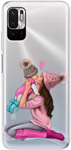 iSaprio Kissing Mom - Brunette and Girl for Xiaomi Redmi Note 10 5G - Phone Cover - Main image