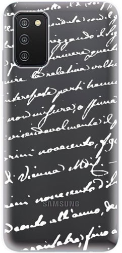 iSaprio Handwriting 01 pro white for Samsung Galaxy A03s - Phone Cover - Main image