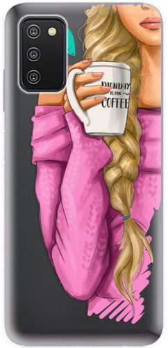 iSaprio My Coffe and Blond Girl for Samsung Galaxy A03s - Phone Cover - Main image