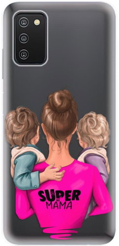 iSaprio Super Mama for Two Boys for Samsung Galaxy A03s - Phone Cover - Main image