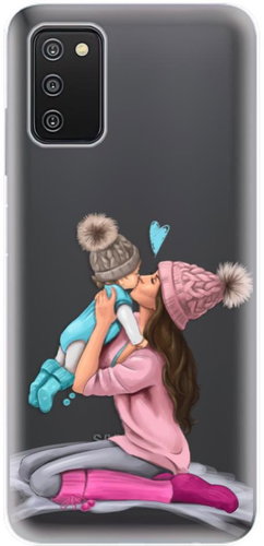 iSaprio Kissing Mom for Brunette and Boy for Samsung Galaxy A03s - Phone Cover - Main image