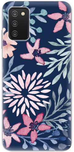 iSaprio Leaves on Blue for Samsung Galaxy A03s - Phone Cover - Main image
