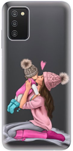 iSaprio Kissing Mom for Brunette and Girl for Samsung Galaxy A03s - Phone Cover - Main image