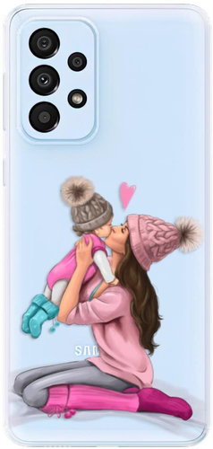 iSaprio Kissing Mom - Brunette and Girl for Samsung Galaxy A33 5G - Phone Cover - Main image