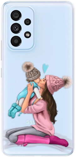 iSaprio Kissing Mom - Brunette and Boy for Samsung Galaxy A53 5G - Phone Cover - Main image