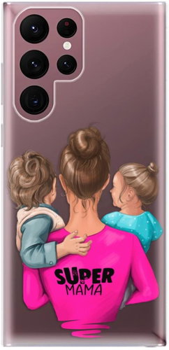 iSaprio Super Mama - Boy and Girl for Samsung Galaxy S22 Ultra 5G - Phone Cover - Main image