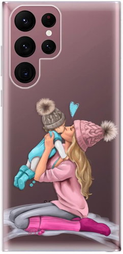 iSaprio Kissing Mom - Blond and Boy for Samsung Galaxy S22 Ultra 5G - Phone Cover - Main image