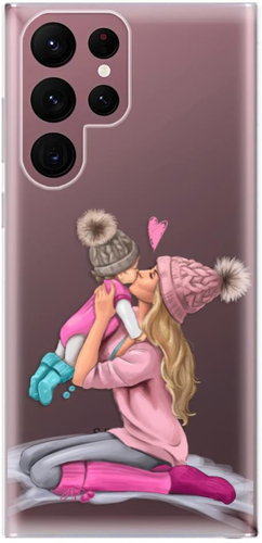 iSaprio Kissing Mom - Blond and Girl for Samsung Galaxy S22 Ultra 5G - Phone Cover - Main image