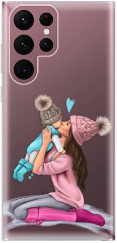 iSaprio Kissing Mom - Brunette and Boy for Samsung Galaxy S22 Ultra 5G - Phone Cover - Main image