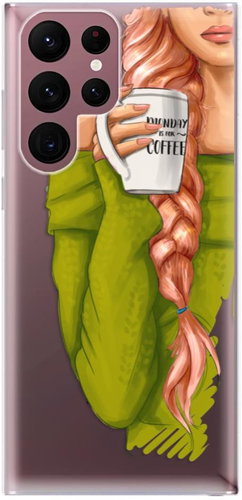 iSaprio My Coffe and Redhead Girl for Samsung Galaxy S22 Ultra 5G - Phone Cover - Main image