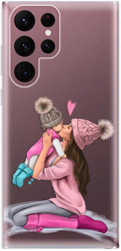 iSaprio Kissing Mom - Brunette and Girl for Samsung Galaxy S22 Ultra 5G - Phone Cover - Main image