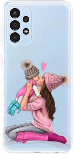 iSaprio Kissing Mom for Brunette and Girl for Samsung Galaxy A13 - Phone Cover - Main image