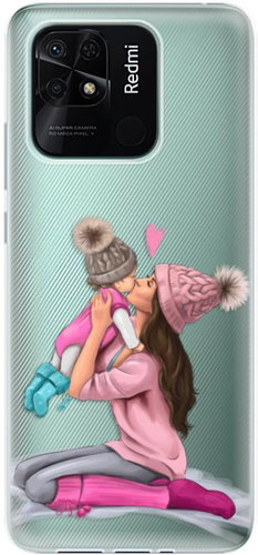 iSaprio Kissing Mom for Brunette and Girl for Xiaomi Redmi 10C - Phone Cover - Main image