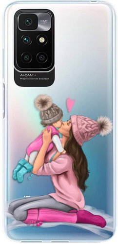 iSaprio Kissing Mom for Brunette and Girl for Xiaomi Redmi 10 - Phone Cover - Main image