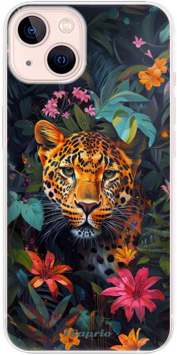 iSaprio Flower Jaguar - iPhone 13 - Phone Cover - Main image