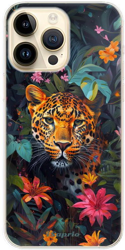 iSaprio Flower Jaguar - iPhone 14 Pro Max - Phone Cover - Main image